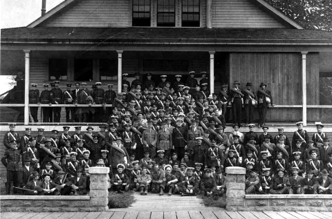 Draft #1 6 Fd Coy, CE in Front of Their Armoury, August 1914