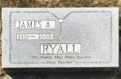 James Augustine Lyall's grave marker in St Mary's Cemetery in Chilliwack
