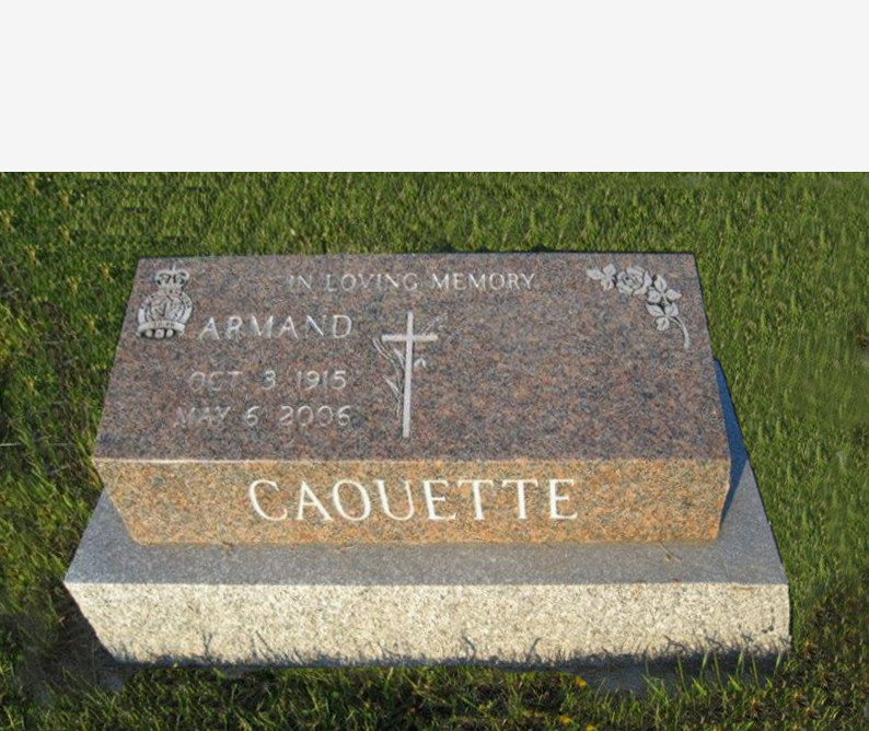 Spr Armand J. Caouette (Ret’d) Headstone St. Lucy’s Roman Catholic Cemetery in Arborfield, AB