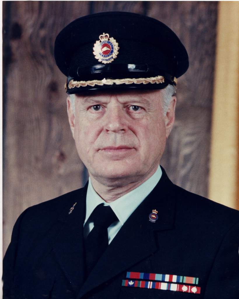 Malcolm Sutherland-Brown as Colonel Commandant of the Canadian Military Engineers 1982 - 1988