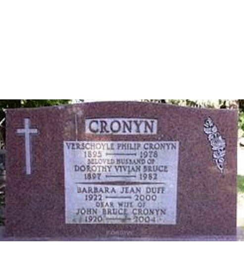 John Cronyn's family tombstone in Woodland Cemetery, London, ON