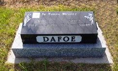 Spr John Calvin Dafoe's gravestone in the Ninette Cemetery, Ninette, MB