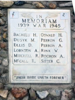 Plaque on Montmartre Cenotaph listing Sapper Michael Dusyk