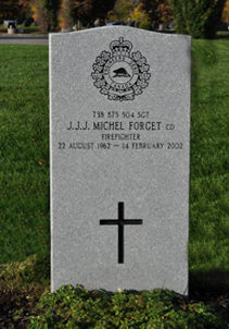 Sgt J. J. J. Michel Forget, CD Headstone in Beechwood Cemetery, Ottawa