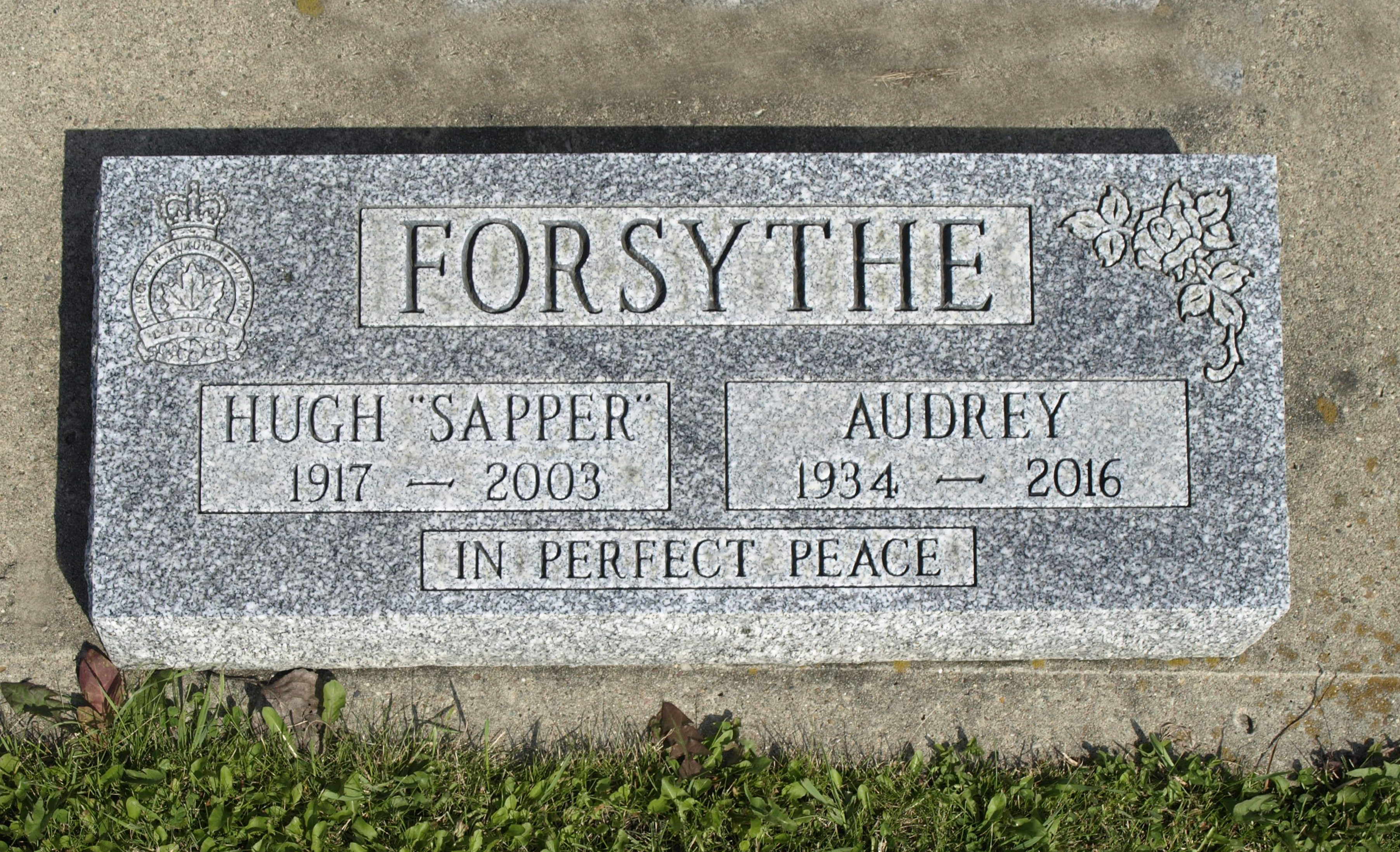 Gravemarker Hugh Roberts Forsythe in the Wetaskiwin Memorial Cemetery