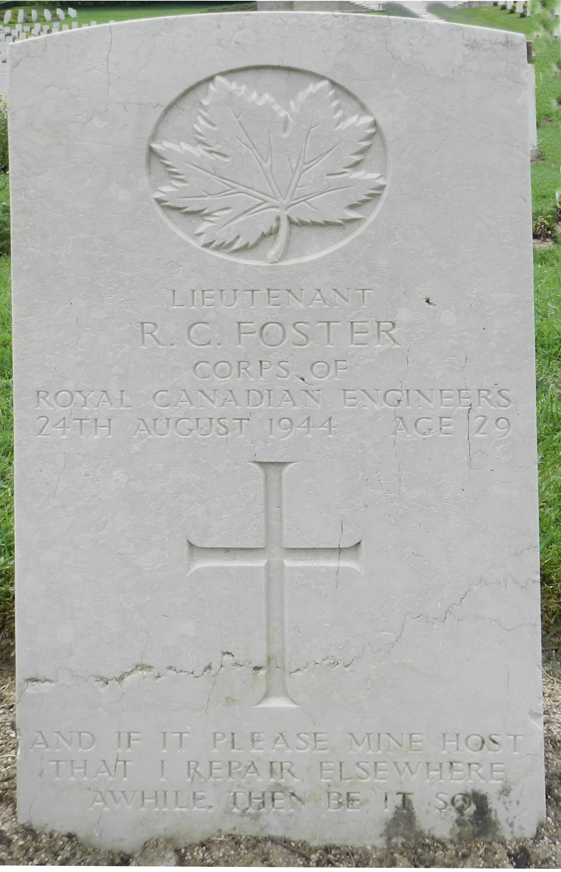 Lt Robert Foster, Ancona Cemetery, Italy