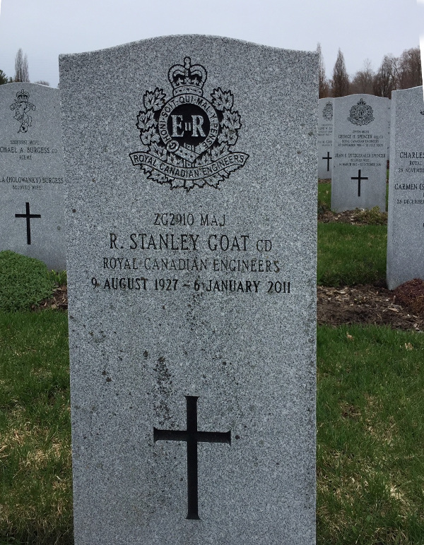 Gravestone Major R. Stanley Goat, CD (Ret'd)