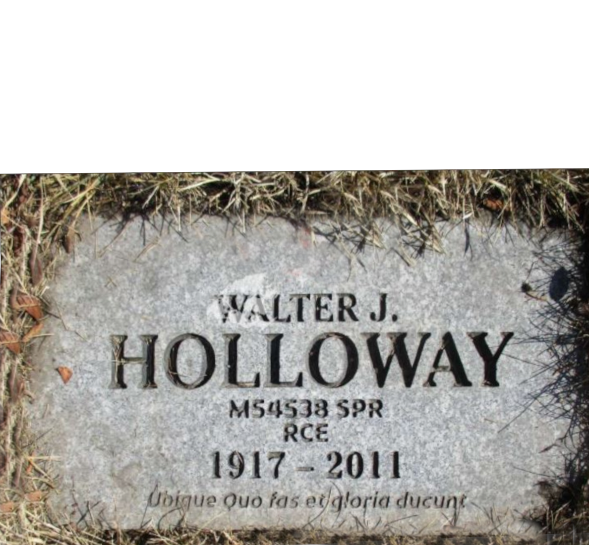 Spr Walter Joseph Holloway (Ret’d) Grave Marker in Calgary's Burnside Cemetery