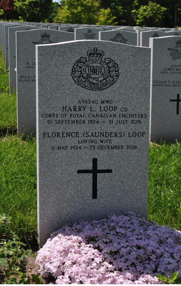 MWO Harry Lawrence Loop, CD (Ret'd) Headstone in Beechwood Cemetery, Ottawa, ON