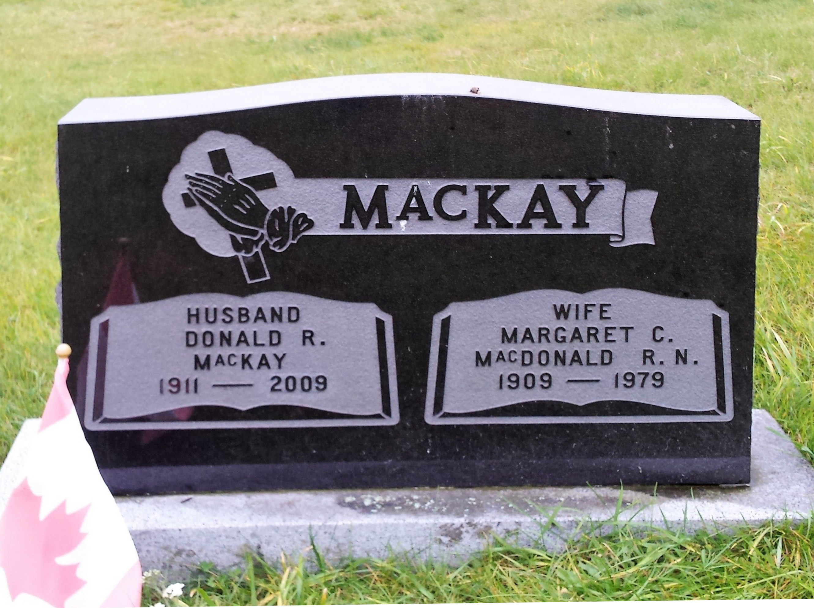 Donald Ronald McKay Headstone in St. Mary's of the Angels Cemetery in Glendale NS