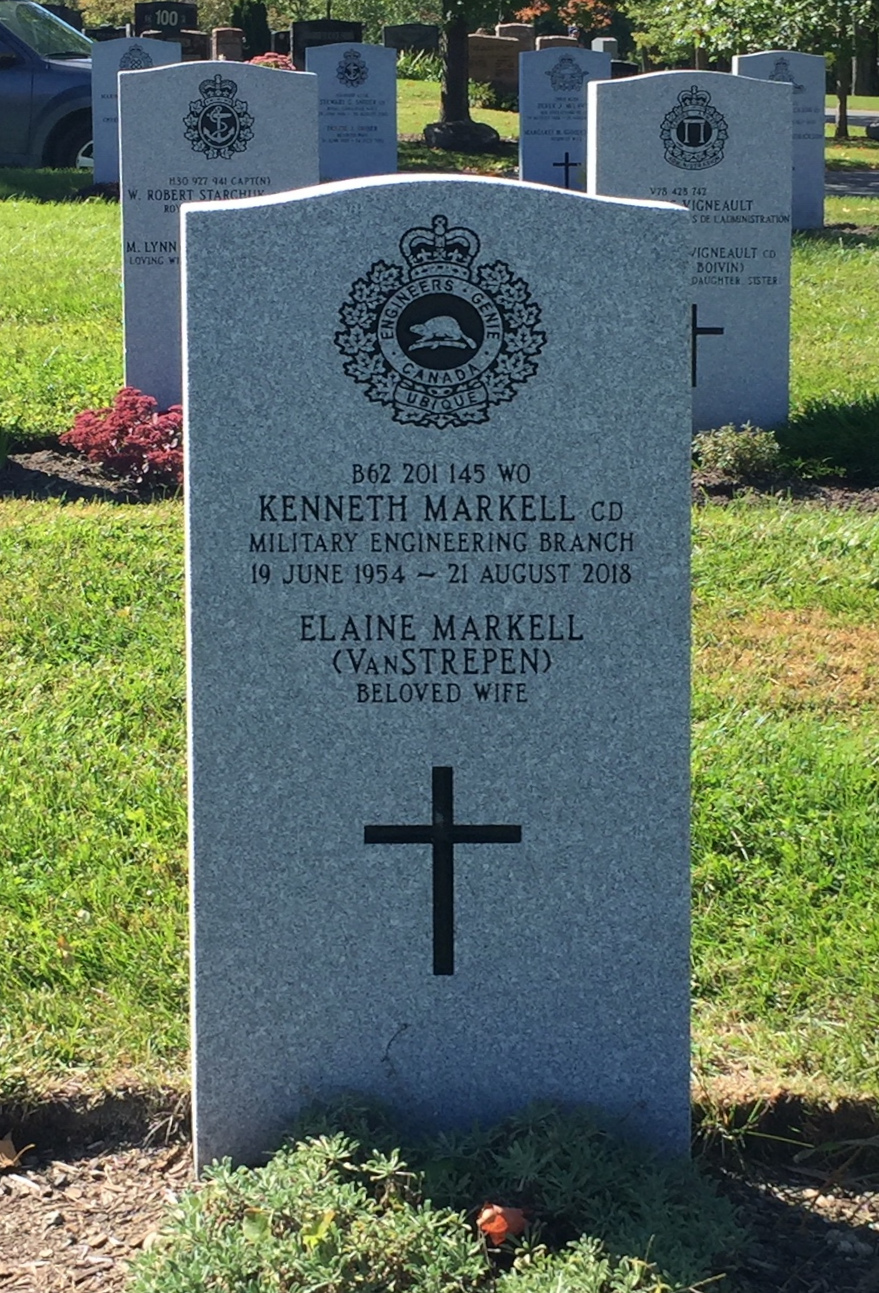 WO Kenneth Albert Bruce Markell's gravestone at Beechwood