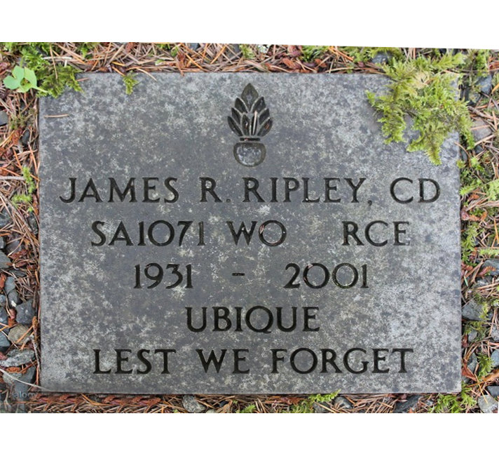 WO James Ripley, CD Headstone  St Margaret's Cemetery, Galiano Island, BC