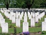 Some of the hundreds of Canadian graves at the Groesbeek Canadian War Cemetery near the town of Groesbeek, Netherlands, final resting place for 2,338 Canadian soldiers from World War II.