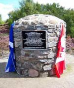 Memorial cairn in honour of Corporal James Hendry near the tunnel at the head of Loch Laggan, near Newtonmore, Scotland