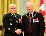 WO Erica Oliver, M.M.M., C.D. receives her MMM from the Governor General, 26 Feb 2015 Photo by: Sgt Ronald Duchesne, Rideau Hall, OSGG