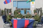 From left to right: CWO D. Jones, CWO K. Olstad, Col P. Dawe, LCol N. Pilon, CWO N. Manoukarakis