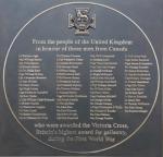 Bronze Plaque // La plaque commémorative in the // dans la British High Commission, Ottawa