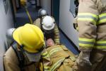 Firemen practising extraction drills February 2018