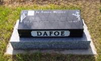 Spr John Calvin Dafoe's gravestone in the Ninette Cemetery, Ninette, MB