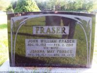 Spr John William Fraser (Ret’d) garvesite in Gladstone Cemetery, Four Brook, NS