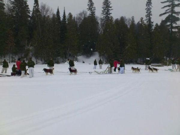 Troops are setting up their sleds and preparing to step off