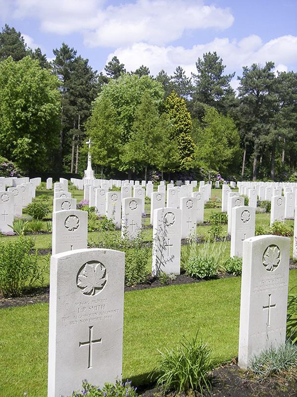 Among the Canadian graves at Bergen-Op-Zoom in the Netherlands is that of Robert Charles Dionne, one of five members from a local family who served in the Second World War. Canadian War Graves Commission photo.