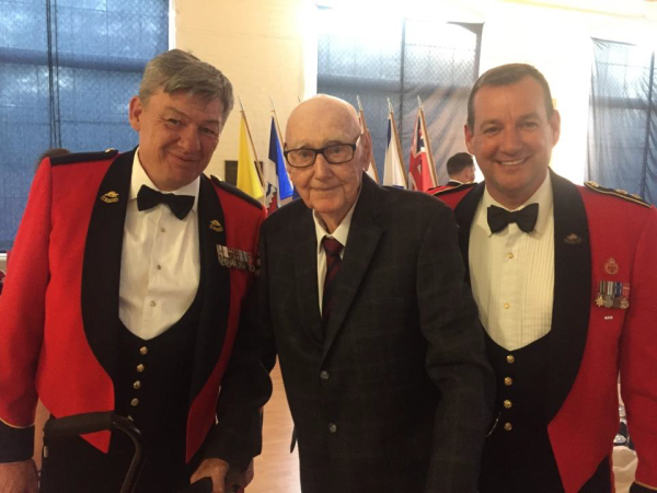 George Flynn with RSM Charles Rochlow and CO Jim Julien