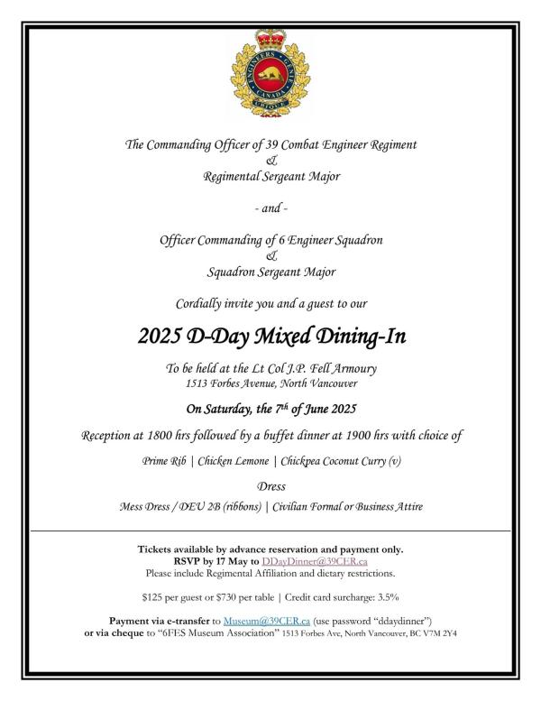 6 Fd Sqn D-Day Dinner Invitation