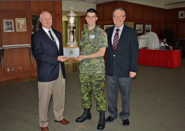 OCdt Brandon Robert Pinkney with Dr. Allan Stewart and John Lesperance