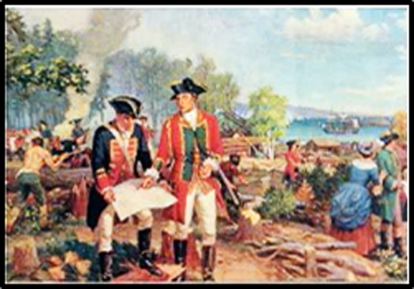 Royal Engineers lay out the plans for the settlement of Halifax