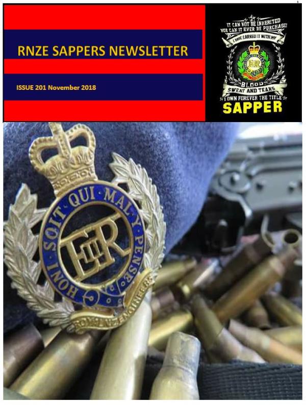 Cover New Zealand Sappers Association Newsletter November 2016