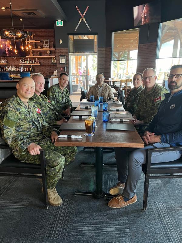 (L-R) RPOU(W) Operations Officer, Capt Kyle Ho, RPOU(W) DCO, Maj Robert Machin, RPOU(W) CO, LCol Johnathan Hallett, RPOU(W) Program Officer, Jay Berry, RPOU(W) Finance Officer, Capt Lisa White, RPOU(W) New Program Officer, Capt John Hufnagel, and DCC Regional Support Manager, Michael Yegani.