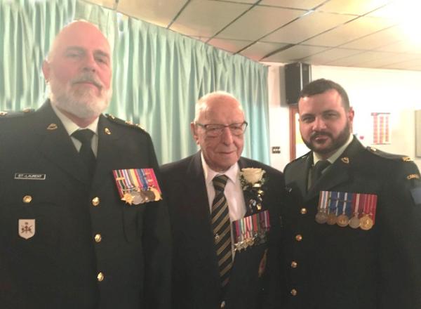 LCol Pierre St-Laurent, CO 34 RGC; Spr Garnet Bourgaize: MWO Mike Golden, RSM 34 RGC