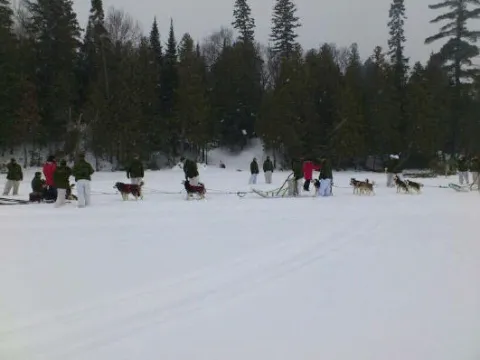 Troops are setting up their sleds and preparing to step off