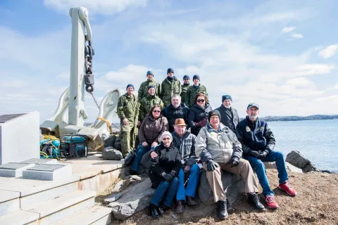 Project Team for HMCS Bonaventure Monument refurbishment effort at Point Pleasant Park in Halifax, NS