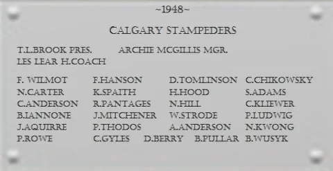 Adams - 1948 Grey Cup Plate