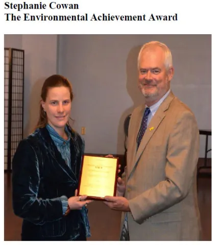 Stephanie Cowan The Environmental Achievement Award // Prix d’excellence en environnement 