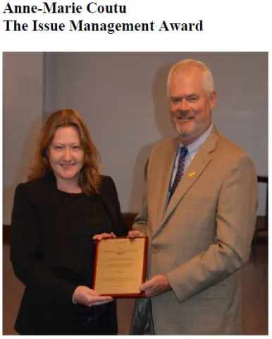 Anne-Marie Coutu - The Issue Management Award // Prix d’excellence en matière de gestion des enjeux