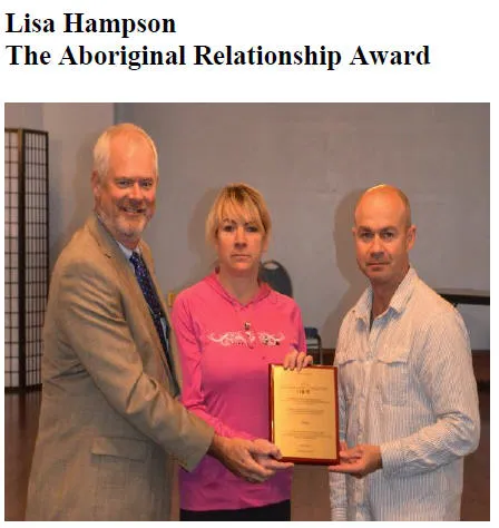 Lisa Hampson - The Aboriginal Relationship Award // Prix d’excellence dans les relations avec les Autochtones   