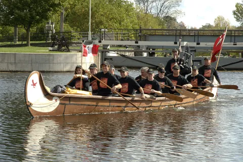 Ex-Cadet canoe team at Merrickville 2006 