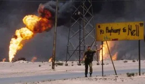 Burning oil wells in Kuwait