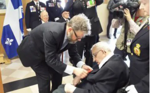 Nicolas Chibaeff attaches the insignia of the Legion of Honour to Mr. Michaud’s lapel // M. Nicolas Chibaeff remet la Légion d’honneur à M. Michaud