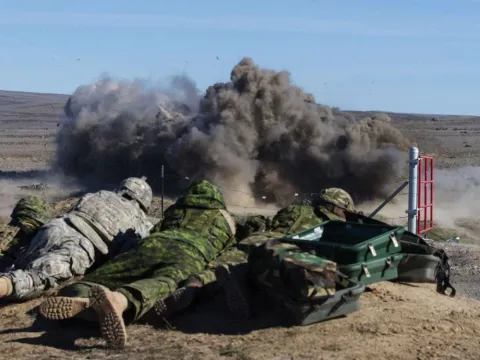 US and Cdn sappers on Demolition training in Yakima.