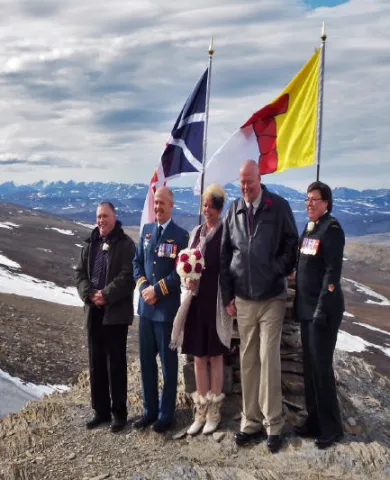 The newly wedded surrounded by Major/Padre Dunning and the witnesses a few minutes after the ceremony.