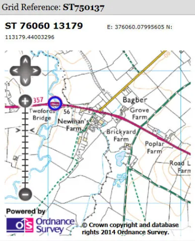 Two Fords Bridge Map