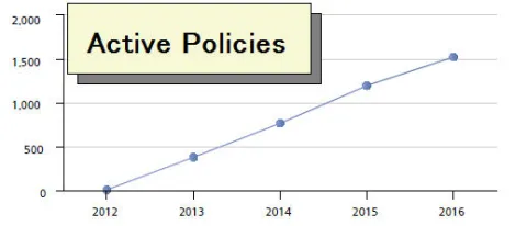 Number of policies in effect by year