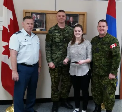 MWO Matthews, LCol Chris Middleton, Jaimie Hepditch and CWO Hepditch