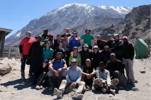 Group of 19 Canadian hikers with the supporting guides