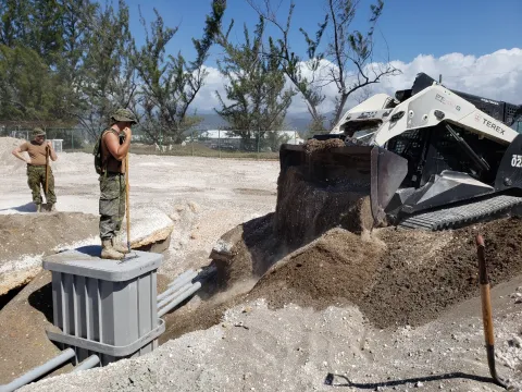 Sappers from 4 ESR Installing Pull Pits and Burying Electrical Conduit