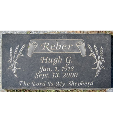 Hugh G Reber's Headstone in Pleasant Heights Cemetery Eaglesham, Grande Prairie, AB